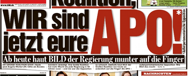 Bild-Titelseite: Wir sind jetzt eure APO!