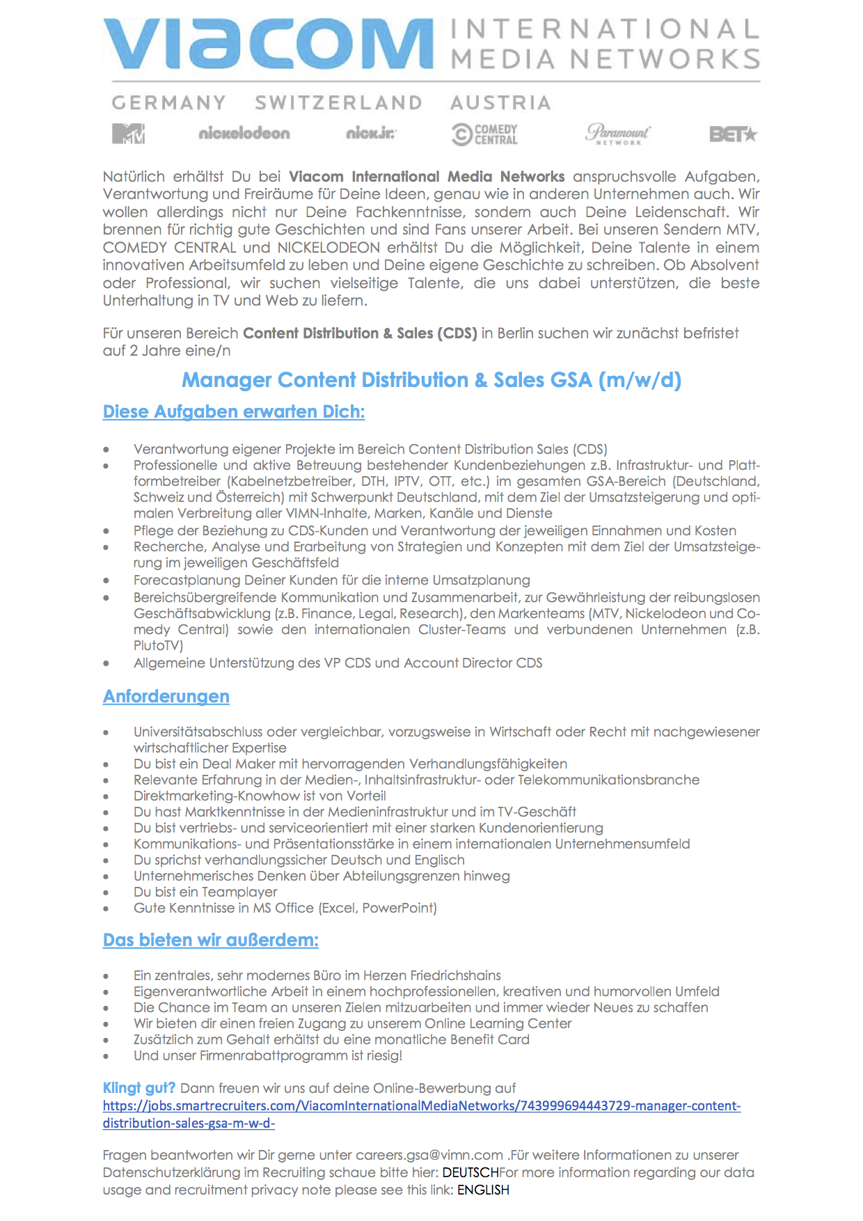 Vimn Germany Gmbh Berlin Sucht Manager Content - 