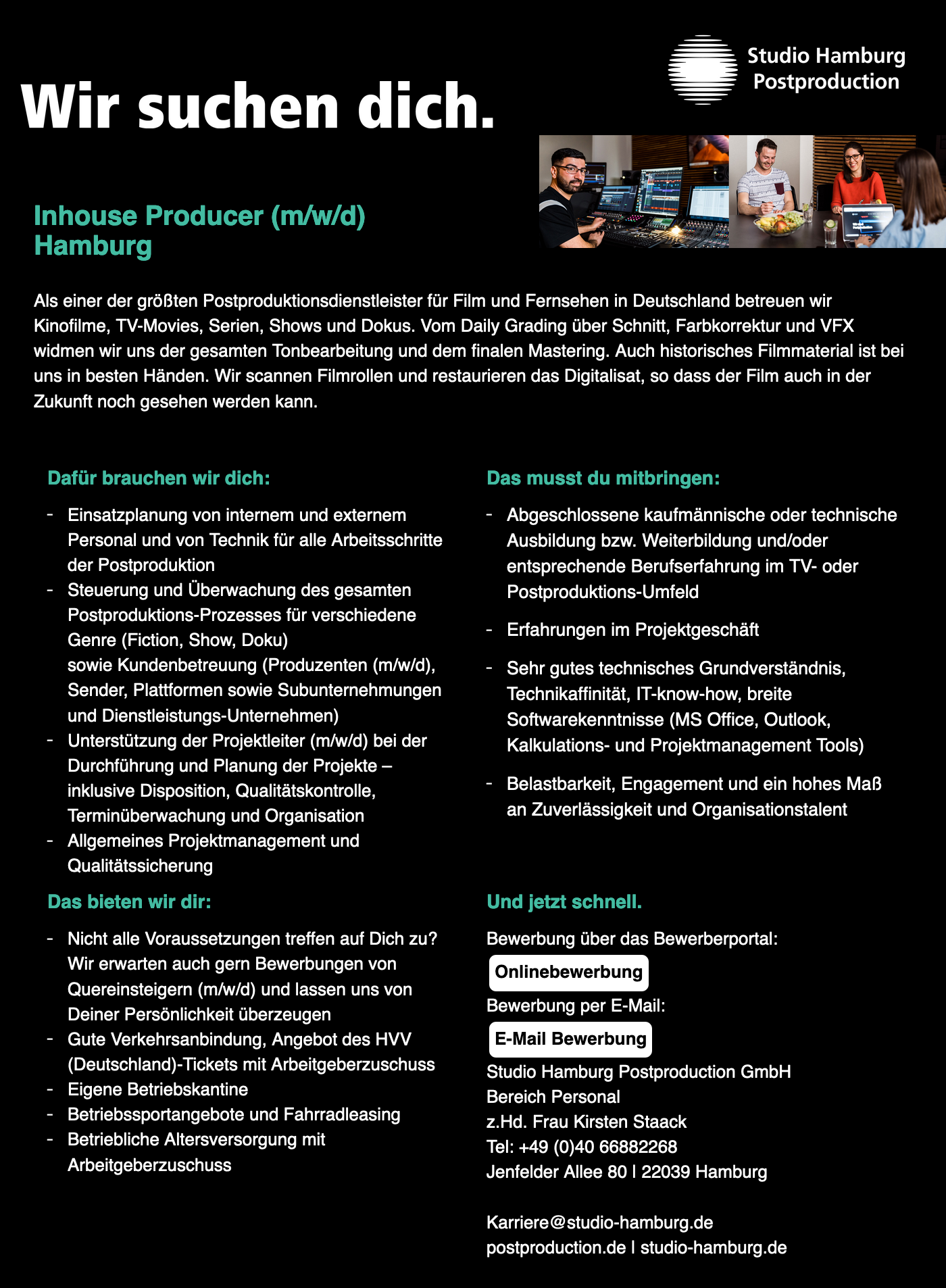 Inhouse Producer (m/w/d)