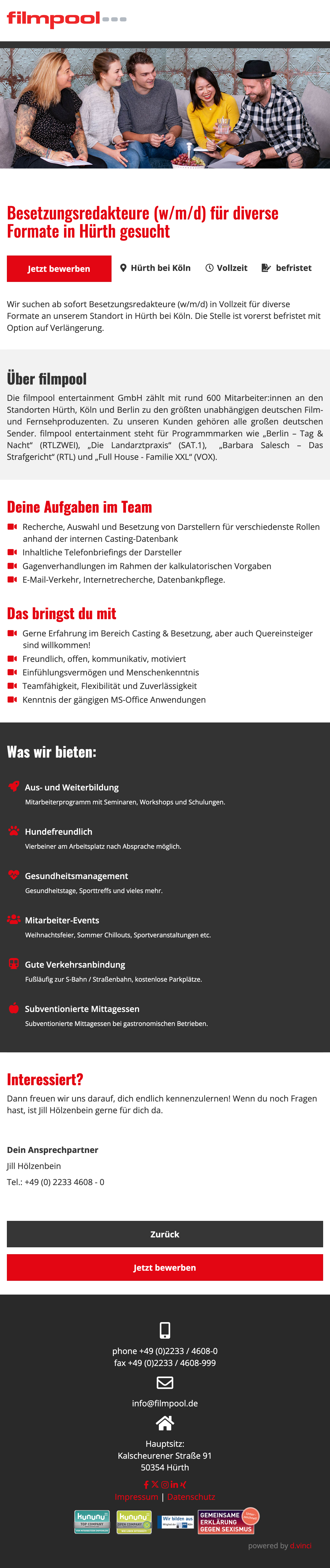 Besetzungsredakteure (w/m/d) für diverse Formate