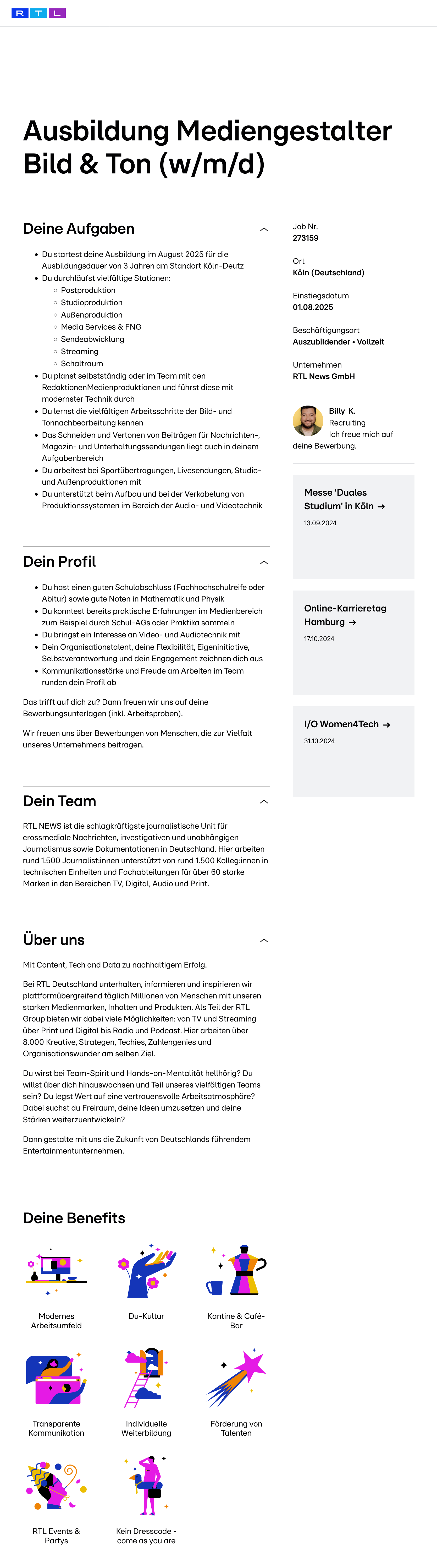 Ausbildung Mediengestalter Bild & Ton (w/m/d)