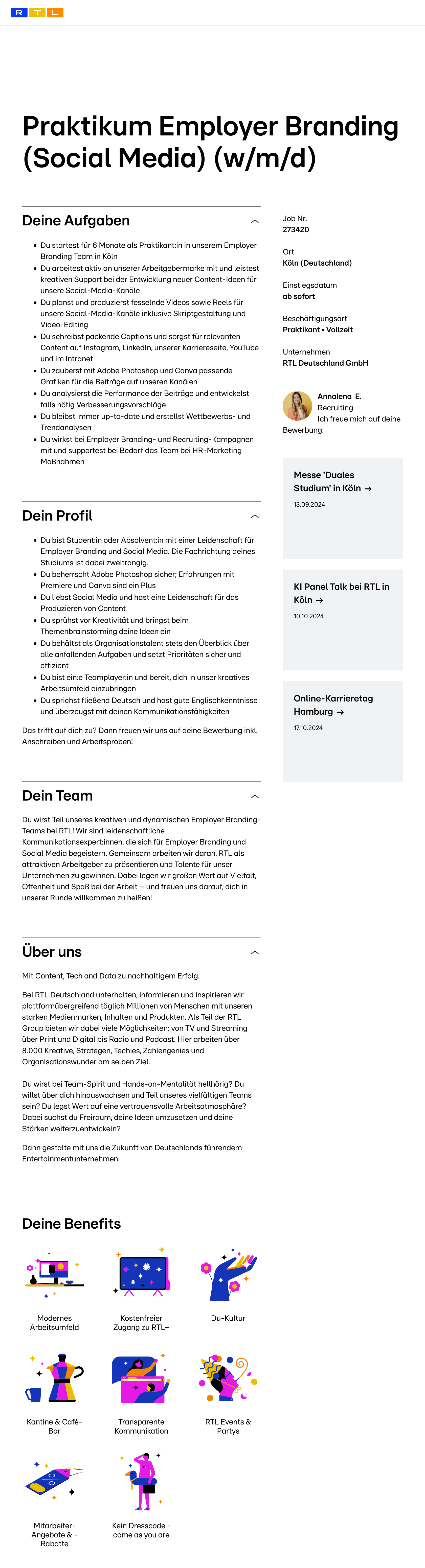 Praktikum Employer Branding (Social Media) (w/m/d)