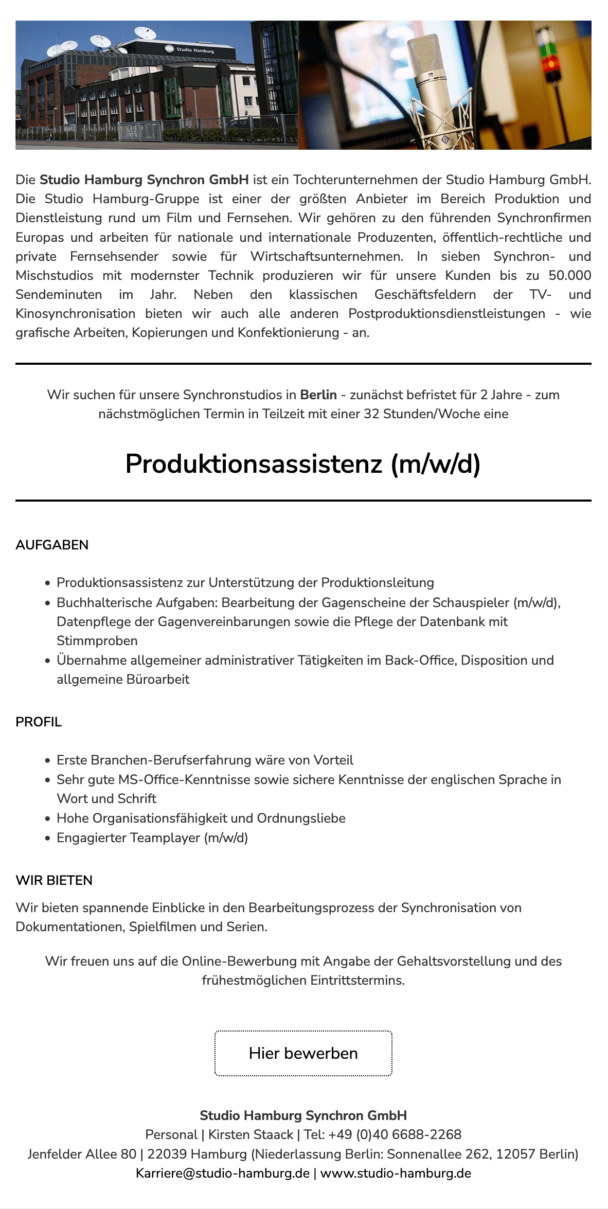 Produktionsassistenz (m/w/d)