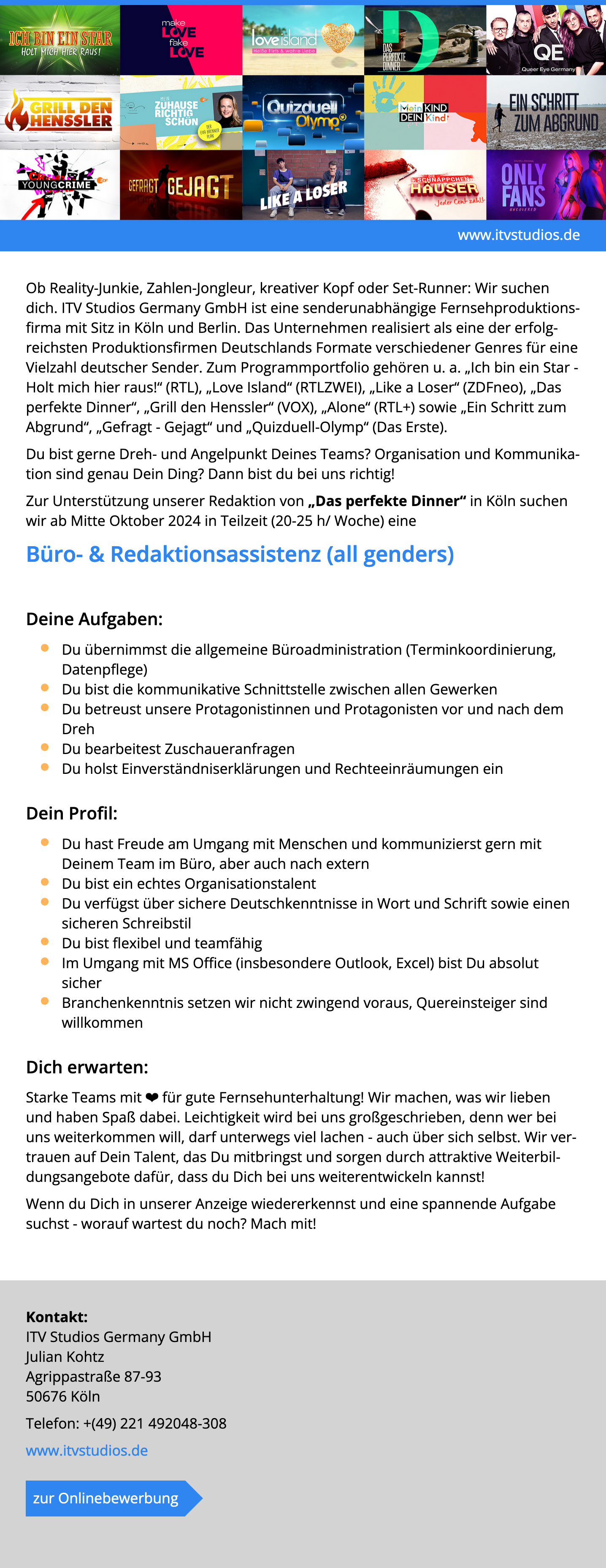 Büro- & Redaktionsassistenz (all genders) für 