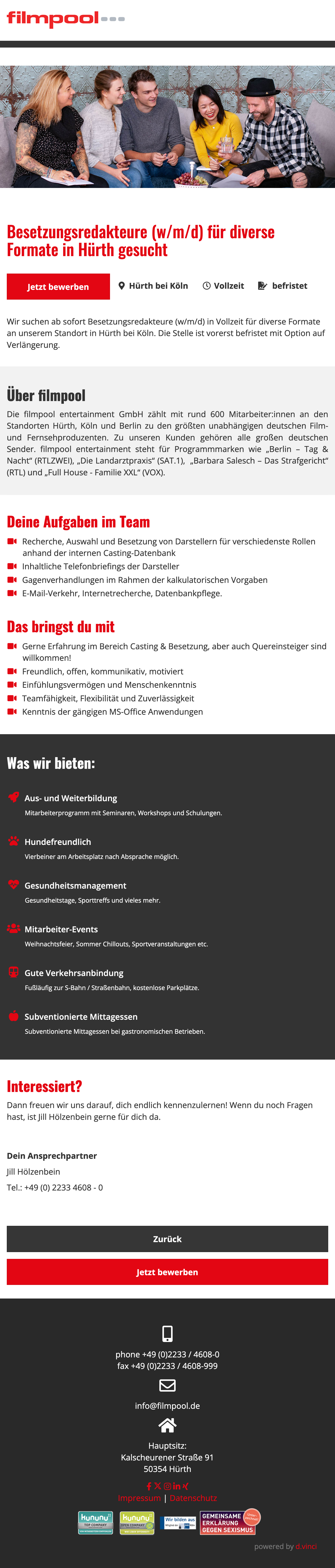 Besetzungsredakteure (w/m/d) für diverse Formate