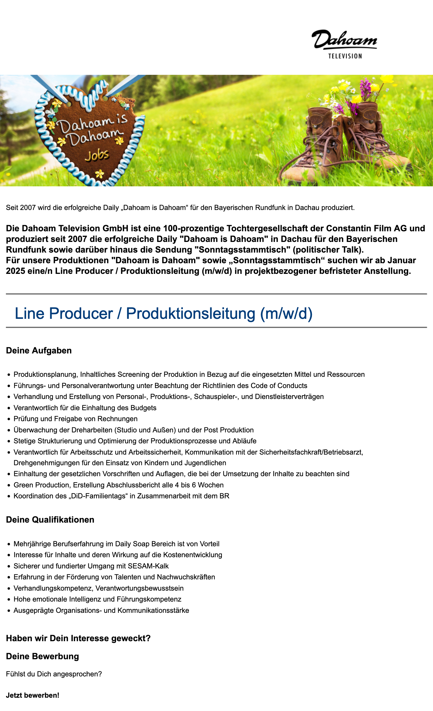 Line Producer / Produktionsleitung (m/w/d)