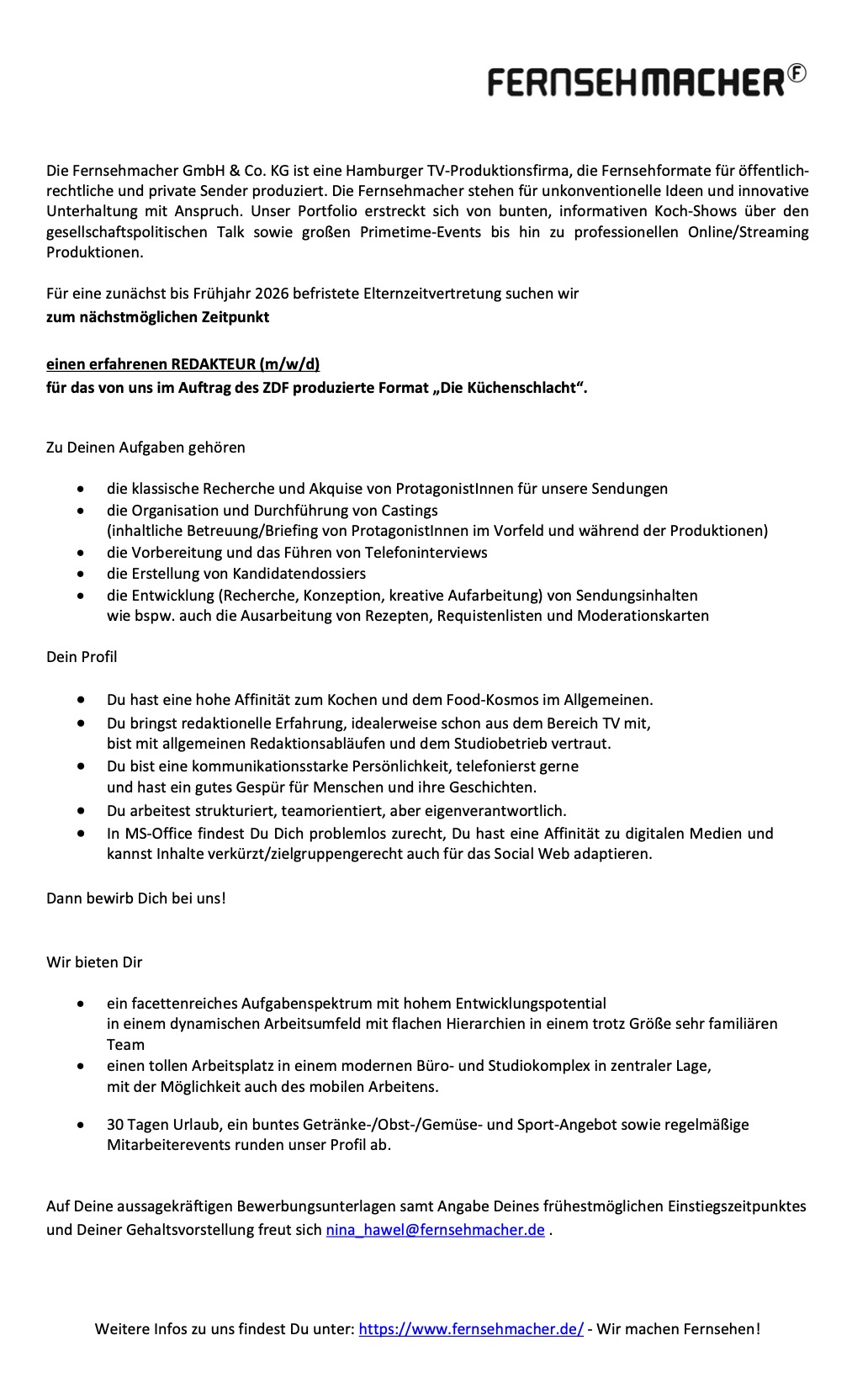 Redakteur (m/w/d) für 