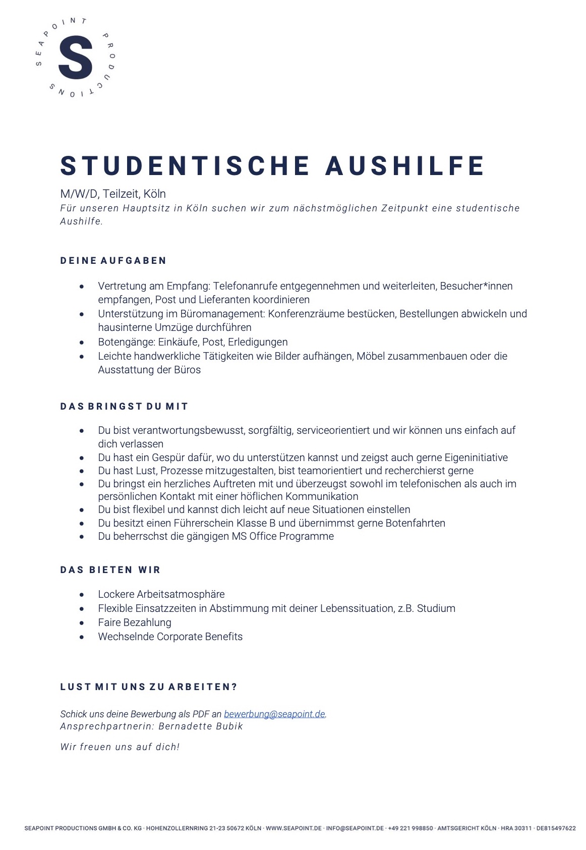 Studentische Aushilfe (m/w/d) 