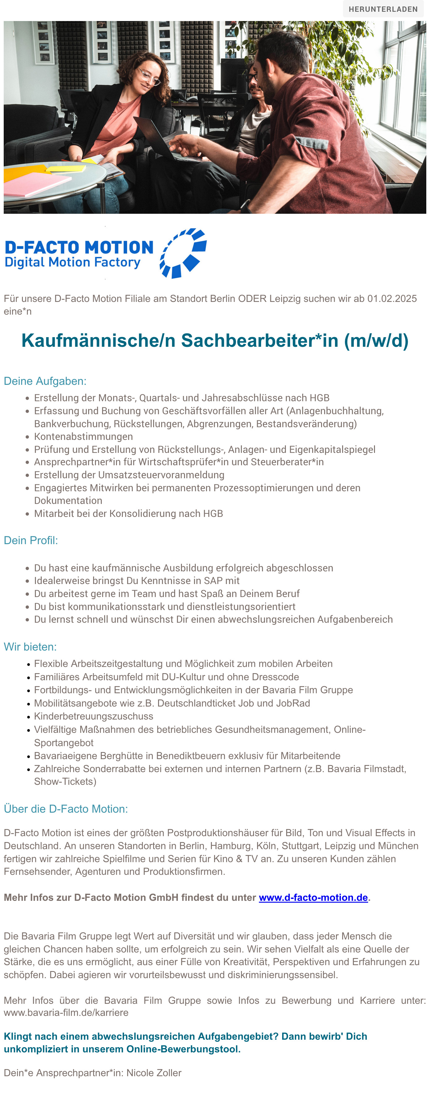 Kaufmännische/n Sachbearbeiter*in (m/w/d)