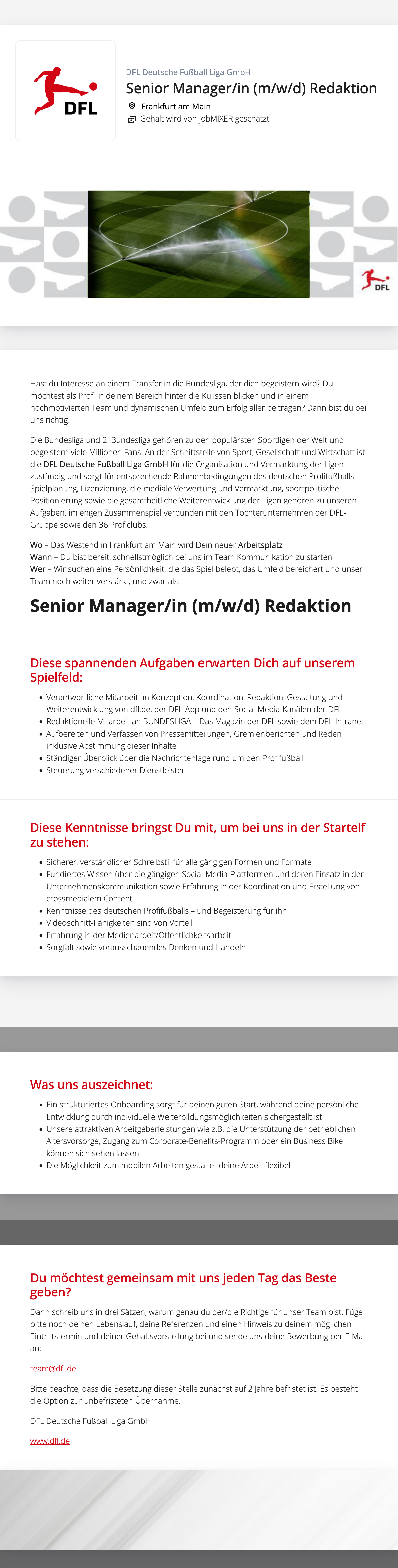 Senior Manager/in (m/w/d) Redaktion