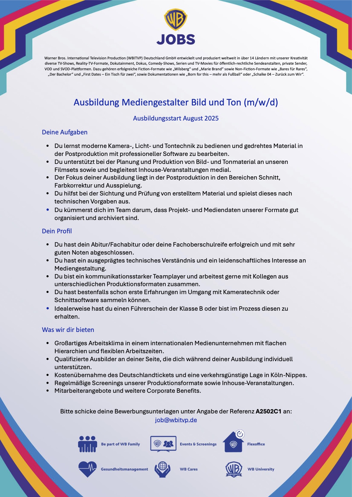 Ausbildung Mediengestalter Bild und Ton (m/w/d)