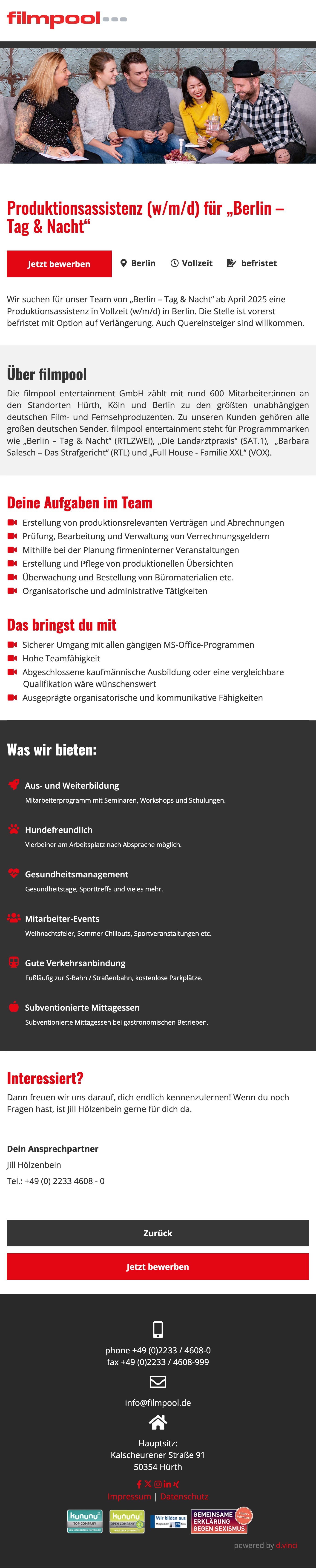 Produktionsassistenz (w/m/d) für „Berlin – Tag & Nacht“