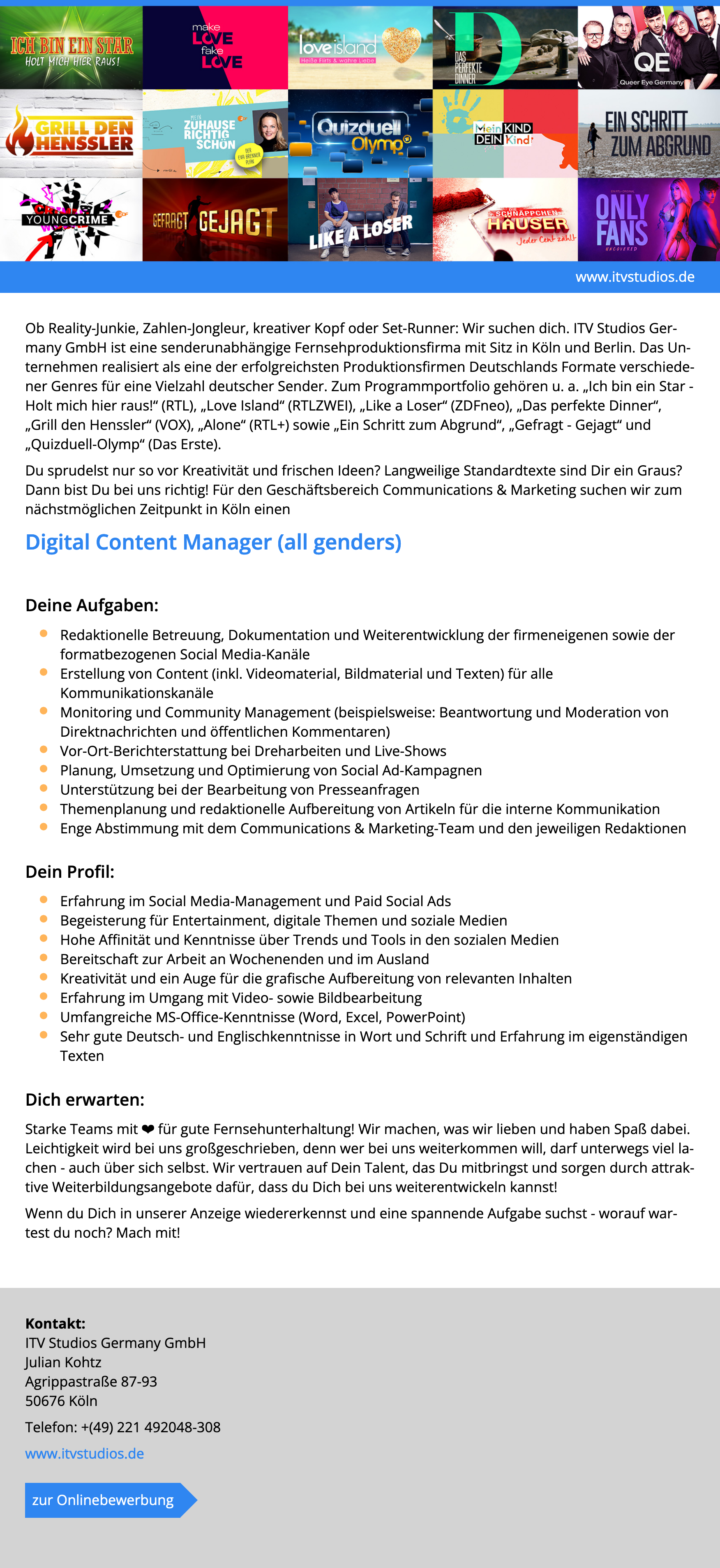 Digital Content Manager (all genders) 