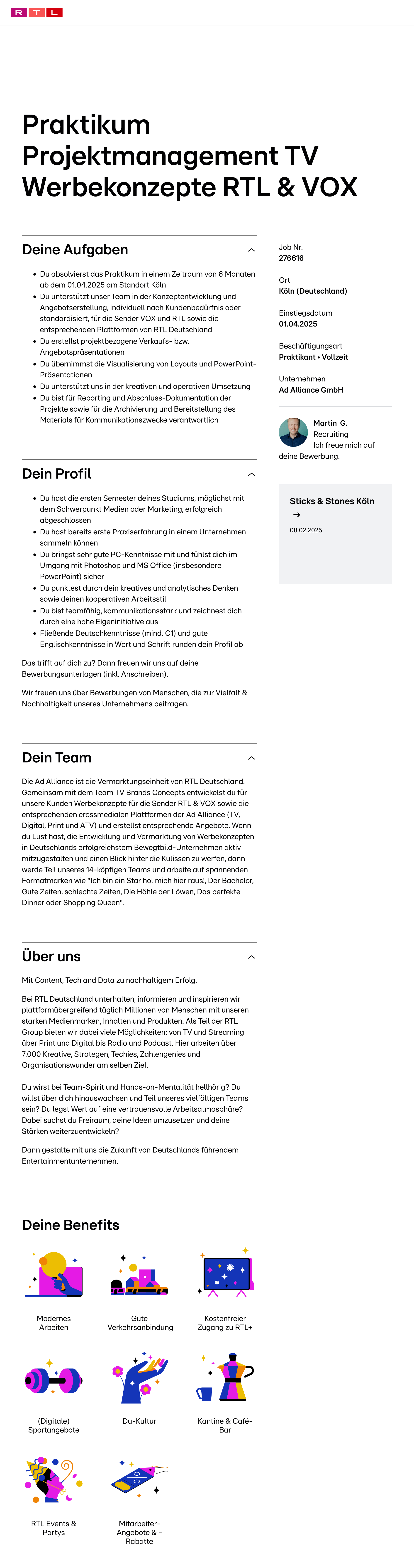 Praktikum Projektmanagement TV Werbekonzepte RTL & VOX